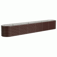 Helloshop26 - Lit surélevé de jardin ovale 260 x 40 x 36 cm impeccable extérieur robuste en acier galvanisé marron 02_0046561 - marron acier 30002