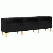 Helloshop26 - Meuble TV rectangulaire avec tiroirs et étagères rustique salon 150 x 30 x 45 cm en bois d'ingénierie noir 02_0052481 - noir Bois mas