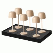 Lumisky Lot de 6 Lampes de table avec socle Acier H28CM Crème - beige 3666162011024