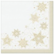 Papstar Serviettes "ROYAL Collection" pliage ¼ 40 cm x 40 cm champagne "Just Stars" - beige papier 48183000
