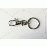 Porte badge mousqueton avec anneau métallique - 60 × 27 × 4 mm