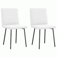 VidaXL Chaises à Manger Lot De 2 Blanc Similicuir - blanc 4101119 VidaXL Chaises à Manger Lot De 2 Blanc Similicuir - blanc 4101119