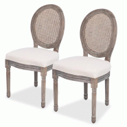VidaXL Chaises à manger lot de 2 crème tissu Modèle Selina - 244089