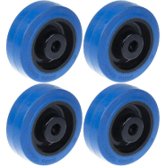 Roue de 80mm 3" en caoutchouc bleu avec centre en nylon, forte capacité de 560kg, jeu de 4 Roue de 80mm 3" en caoutchouc bleu avec centre en nylon, forte capacité de 560kg, jeu de 4