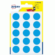 AVERY Lot de 10 Etui de 90 pastilles adhésives, diamètre 19 mm, coloris bleu (6 feuilles / cdt) - PSA19B