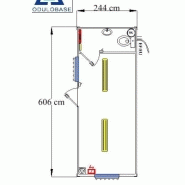 Bungalow de chantier / monobloc / bureau / sanitaire / aménagé / 6.06 x 2.44 m