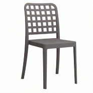 Chaise empilable d'extérieur Griglia en polypropylène coloris gris foncé - par 4