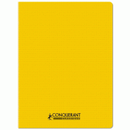 CONQUERANT Lot de 20 Cahier Classique PP piqué 24x32, 48p./24 feuilles 90g/m², quadrillé 5x5, coloris jaune - 3020120259345