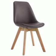 Décoshop26 - Chaise de salle à manger x1 style scandinave en PVC marron support 4 pieds en bois couleur clair 10_0003742 - marron 3000251742671 Décoshop26 - Chaise de salle à manger x1 style scandinave en PVC marron support 4 pieds en bois couleur clair 10_0003742 - marron 3000251742671