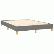Décoshop26 - Sommier à lattes sur pieds cadre de lit 140x190 cm tissu gris foncé TDL0207139 - gris 3001166488005
