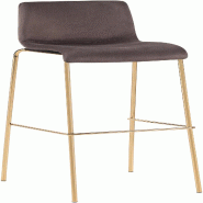 Décoshop26 - Tabouret de bar x1 en velours marron cadre métallique doré à quatre pieds style chic et moderne 10_0006255 - marron métal 3000265471536