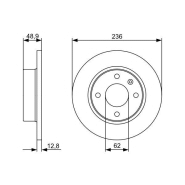 Disque de frein Bosch 0986479491 - boîte de 2 disques pleins, avant, 4 trous, épaisseur 12,7 mm Disque de frein Bosch 0986479491 - boîte de 2 disques pleins, avant, 4 trous, épaisseur 12,7 mm