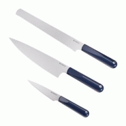 Ensemble de couteaux Ciarra Beyond Ensemble de couteaux 3 pièces avec couteau de chef, couteau à pain, couteau tout usage VM860KS-M Bleu nuit - bleu Ensemble de couteaux Ciarra Beyond Ensemble de couteaux 3 pièces avec couteau de chef, couteau à pain, couteau tout usage VM860KS-M Bleu nuit - bleu
