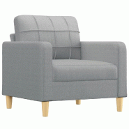 Fauteuil Gris clair 60 cm Tissu Modèle Zirelisse - Matériau naturel 359075