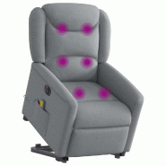 Fauteuil inclinable de massage électrique Gris clair Tissu Modèle Elmorin - 8721102962066
