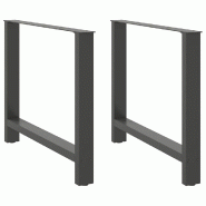 Helloshop26 - Lot de 2 pieds de table à manger géométriques modernes ajustables 90 x 72-73 cm en acier anthracite 02_0057558 - acier 3000240105333