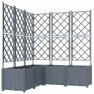 Helloshop26 - Lot de 5 cache-pots modernes en acier extérieur 120 x 120 x 143 cm durable chic gris clair 02_0058587 - gris acier 3000240672699