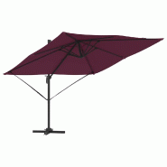 Helloshop26 - Parasol cantilever rectangulaire 286 x 284 x 265 cm fonction inclinable et rotation 360° style moderne en aluminium 02_0058713 - alumin