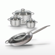 Lot de 2 Poêles 24/32 cm et 3 Faitouts 12/14/20 cm Elo Relief Solution - gris 3176239942156