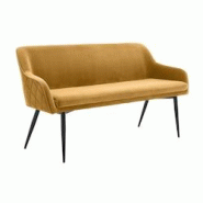 SalesFever Banc | avec accoudoirs et dossier matelassé | Velours, métal | L 160 x P 61 x H 85 cm | jaune moutarde, noir - multicolore multi-matéria SalesFever Banc | avec accoudoirs et dossier matelassé | Velours, métal | L 160 x P 61 x H 85 cm | jaune moutarde, noir - multicolore multi-matéria