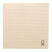 Serviette ouate 100% recyclée double point 2 plis 1/4 40X40 cm beige - par 50