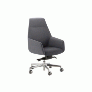 Siège de bureau Cape avec dossier haut - piètement 5 branches aluminium brillant et roulettes - Accoudoirs fixes - Revêtement tissu laine - Garantie 5 ans Siège de bureau Cape avec dossier haut - piètement 5 branches aluminium brillant et roulettes - Accoudoirs fixes - Revêtement tissu laine - Garantie 5 ans