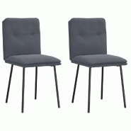 VidaXL Chaises à manger lot de 2 Gris foncé Velours Modèle Vega Office Industriel - 4101310