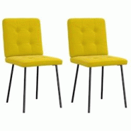 VidaXL Chaises à Manger Lot De 2 Jaune Velours - jaune 4101064 VidaXL Chaises à Manger Lot De 2 Jaune Velours - jaune 4101064