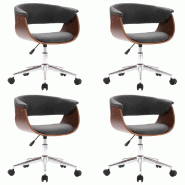 VidaXL Chaises pivotantes à manger lot de 4 gris tissu Modèle Quercy - 3054885