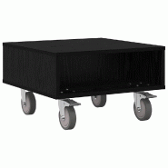 VidaXL Table d'appoint avec roues Chêne noir 50,5 x 50 x 30 cm Modèle Flex Panorama Soleil - 891025