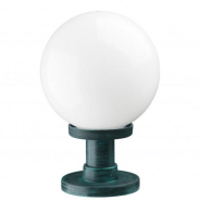 Borne classique forme boule indura globo ip65 e27 diamètre 250 coloris noir hauteur 380 mm