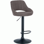 CLP Tabouret de bar Milet en Tissu et Pied métal Gris foncé/Noir - gris textile 321290 CLP Tabouret de bar Milet en Tissu et Pied métal Gris foncé/Noir - gris textile 321290