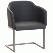 Décoshop26 - Chaise de salle à manger fauteuil visiteur design moderne en PVC gris et acier inoxydable 10_0001916 - gris 3000250736206 Décoshop26 - Chaise de salle à manger fauteuil visiteur design moderne en PVC gris et acier inoxydable 10_0001916 - gris 3000250736206