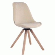 Décoshop26 - Chaise de salle à manger x1 chaise visiteur assise pivotant à 360° en velours crème piètement en bois carré clair 10_0003504 - 300 Décoshop26 - Chaise de salle à manger x1 chaise visiteur assise pivotant à 360° en velours crème piètement en bois carré clair 10_0003504 - 300