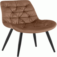 Décoshop26 - Chaise de salle à manger x1 en velours marron cadre en métal noir confort & élégance intemporelle 10_0007225 - marron métal 3000266001862