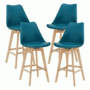 Helloshop26 - Lot de 4 tabourets de bar plastique synthétique hêtre 105x48x58 cm turquoise 03_0008823 - 3001045432693 Helloshop26 - Lot de 4 tabourets de bar plastique synthétique hêtre 105x48x58 cm turquoise 03_0008823 - 3001045432693