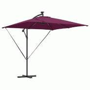 Helloshop26 - Parasol déporté moderne inclinable jardin terrasse 249 x 249 x 250 cm en acier rouge bordeaux 02_0058777 - rouge acier 3000240768071