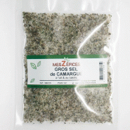 MesZépices - Gros sel de Camargue à l'ail et au basilic - Sachet de 100 g - 3662310006812