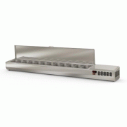 Présentoir à ingrédients 2245mm 10 GN 1/4 couvercle inox Coreco
