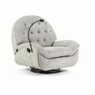 RATTATAN Fauteuil Relax Inclinable Manuel, 3 positions, Pivotant et à Bascule, pour Salon, Fauteuil pour Personnes Âgées, Style Moderne - Pina/Gris_0