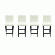 Tabourets de bar lot de 4 blanc similicuir Modèle Titan Urban - blanc 160719