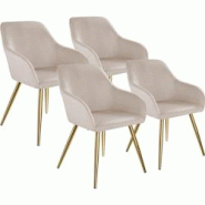 TecTake GmbH tectake Chaise MARILYN Effet velours style scandinave taupe/or - 406116 - marron mousse 406116 TecTake GmbH tectake Chaise MARILYN Effet velours style scandinave taupe/or - 406116 - marron mousse 406116