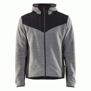 Veste tricotée avec softshell 5940 gris chinénoir taille xxl
