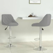 VidaXL Tabourets De Bar Lot De 2 Gris Clair Velours - gris 335305 VidaXL Tabourets De Bar Lot De 2 Gris Clair Velours - gris 335305