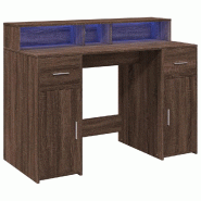 Bureau et lumières LED chêne marron bois d'ingénierie Modèle Atlas Office Pro Panorama - 8721158402523