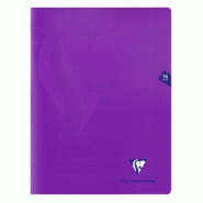 Clairefontaine Lot de 10 Cahier Mimesys 24x32, 96p./48 feuilles 90 g/m² piquées, coloris violet, quadrillé 5x5 - 3329683733621