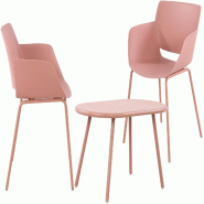 CLP Groupe de sièges Velvena Rose/2 chaises - violet plastique 326206