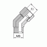Coudes - 45° femelle tournant JIC - X mâle BSP - 7/8' , 20.26 , 5/8' , 22.91