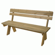 Décoshop26 - Banc de jardin avec dossier en bois massif 3 places 148 cm finition naturelle 04_0010262 - Bois massif 3000267944441