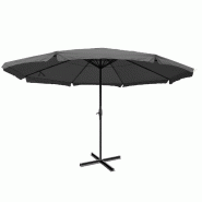Décoshop26 - Parasol pour jardin terrasse Ø 5m polyester alu 28kg anthracite sans pieds de parasol 04_0003869 - 3000532732698